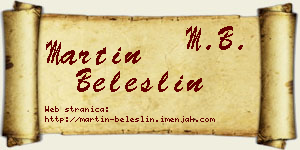 Martin Beleslin vizit kartica